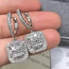 Choucong merk dangle oorbel luxe sieraden zes stijl 925 sterling zilveren sprankelende handgemaakte witte topaz t prinses snit wit zirkoon Eternity vrouwen dalen oorbellen