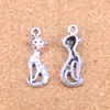 120pcs Antik Silver Bronze Plated Cat Charms Pendant DIY Halsband Armband Bangle Fynd 25 * 9mm