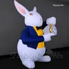 Индивидуальные пасхальные животные талисман реклама надувной кролик шар 3М высота воздух вздутый кролика держит часы для весеннего события