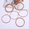 6 pièces rétro Simple perles rondes Bracelets élastique extensible Bracelets perlés pour femmes fille adolescent bijoux cadeaux Q0719
