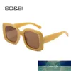 SOEI Modetrend Damen Outdoor Quadratische Sonnenbrille Shades UV400 Vintage Herren Farbverlauf Gelb Rosa Sonnenbrille Fabrikpreis Expertendesign Qualität Neuester Stil