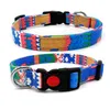 Bohemian Style Pet Dog Collars Comfortable Colorful Adjustable Safety Buckle Collar Fadeproof Canvas Sublimation Printing Designer Belt 9 Colors Large Dogs