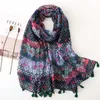 Visrover Long Scarves 2021ファッションスカーフviscose Shaw Hijabスカーフ熱帯プリントビーチドレストップサマースカーフ女性レディースQ0828