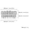 새로운 힙합 치아 치아 그릴 구리 지르콘 크리스탈 이빨 그릴 치과 그릴 할로윈 쥬얼리 선물 랩 래퍼 남자를위한 도매