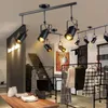 Loft Vintage rails d'éclairage LED en fer forgé plafonniers vêtements barre projecteur industriel Style américain tige Spot Lighting305P