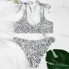 Women's Swimwear 2021 Summer Sexy Wave Point Beachwear Bikini High Waisted Two Piece Split Swimsuit Costume Da Bagno