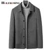 men woolen jackets autumn winter solid overcoats wool soft trench coat man fitness simple topcoats 19649 211106