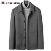 Mannen wollen jassen herfst winter effen overjassen wol zachte trenchcoat man fitness eenvoudige topcoats 19649 211106