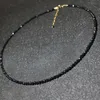einfache schwarze perlenkette