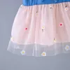 Ropa para niños Vestido de niñas de verano Vestido de mezclilla fino Costura de malla Sling Princess + Sombrero Bebé Ropa para niños 210611