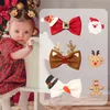Christmas Hair Accessories Baby Girl Clips Leather Deer Barrettes Hairpin Sequin Head Accessory M3859