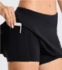 L-18 Falda de tenis Biker Playa Golf Deporte Plisado Trajes de yoga para estudiantes Correr Pantalones cortos de fitness Secado rápido Ropa de gimnasio antiexposición de doble capa