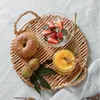 Kök lagringsorganisation naturlig Salix Integra Bread Plate -desserter Snacks Desktop Decor Plates Square Fruit Accessories 1st