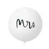 Party Decoration 1 stks / partij 36inch Goede Kwaliteit Ronde Witte Print Mrmrs Latex Ballonnen Happy Wedding Valentijnsdag Event Air Globos Jup