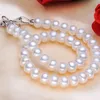 Lång naturlig sötvatten halsbröllop för kvinnor, stort vitt halsbandsmotor av pärl smycken hög kvalitet