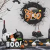 2022 New Halloween Wooden Ornaments Pumpkin Ghost Trick or Treat Pendants Halloween Party Decoration for Home Door Hanging Signs Kids Toy