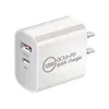 QC 3.0 Chargeur de puissance rapide 18W PD 2-Port USB C Adaptateur U EU US UK UK Type-C Chargeurs muraux rapides
