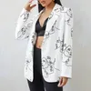 Fatos femininos blazers um botão mulheres contrast cor impressão único blazer para negócios