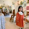 Корейский стиль весна милый маленький олень вышивка негабаритные платья девушки свободные повседневные платья 210508