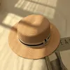 Ampia Cappelli da Brim Donne Sun Sun Panama Jazz Cappello Summer Summer Sumple Simple Flat Top per la moda