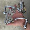 Male Sex Products Stainless Steel Chastity Belt Cock Cage with Butt Plug BDSM Bondage Adjustable Penis Ring Metal Penis Cage P0826