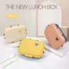 Ost Mikrovågsugn Lunchkasse Portable Healthy Bento Box Läcktät Matbehållare Japansk stil Kök Barnskola Kids 210925