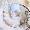 PACIFIERS ELEPHANT SILICONE PENDANT BABY PACIFIER CLIP Personlig namnkedja Beech Beads Tinging Soother Chew Dummy Clips6028922