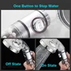 ZhangJi 3-Function SPA Shower Head Stop Switch Bathroom Water Saving Spray Nozzle ABS Anion Filter High Pressure 210724