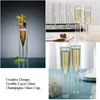 4st Double Wall Glass Champagne Champagne Flutes Stemless vinglas GOBLET BUBBLE VIN TULIP COCKAIL WEDDLY PASTY CUP272Y