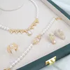 Oorbellen ketting Tirim parel sieraden sets voor vrouwen kubieke zirconia set party engagement accessoire drop s Dubai