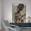 Obrazy Afrykańska czarna kobieta plakaty sztuki i grafiki Streszczenie dziewczyny płótno na ściennych zdjęciach Decor214e