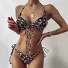 Sexy Butterfly Print Ruffled Frilled Thong Bikini 2021 Женщины Купальники Женский Купальник Микро Строка Бикини Набор Купальный костюм Плавать X0522