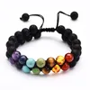 8mm natuursteen Healing Beaded Double Layer Strands Charm Armbanden voor Mannen Vrouwen Handgemaakte Touw Gevlochten Mode-sieraden