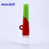 Mini cachimbo de silicone portátil One Hitter Tobacco Pipes Burner Pipes Dab Plate com acessórios de fumaça de bong de vidro