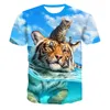 3d t рубашки тигр