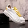 Luksusowe Mężczyźni Lace Up Business Wedding Buty Mody Projektant Oryginalny Biały Tenis Sneakers Wiosna Jesień Kobiet Platforma Okrągłe Toe Casual Mokasyny