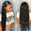 180% Curly Brazilian Remy Transparent Lace Frontal Pärlor Djupvatten Wave Wig HD Osynlig Våt och Vågigt Human Hair Diva1