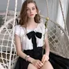 Dabuwawa White Bow Neck Butterfly Sleeve Solid Tops Blouse Women Elegant Casual Workwear Blouses Shirts Office Lady D18BCF005 210520
