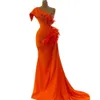 Сексуальные формальные вечерние платья с кристаллическими бусинами-рукавами - меньше перья Ruched Atin Robe de Mariee Mermaid Prom Prade Pretions