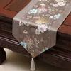 Proud Rose chinesischer Stil Satin Tischläufer Stoff Bett Tee Flagge Dekoration 210708