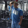 2020 Lyft Cotton Gym Shirt Sport T Shirt Men Kortärmad Running Skjorta Mens Workout Training Tees Fitness Top Sport T-shirt x0602