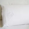 2 Pcs White Pillowcase Embroidery Pillow Slip 100% Cotton Fabric 480x740mm 220217