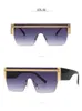 Oversized Sunglasses Men Luxury Brand Designer One Piece Mental Frame Square Sun Glasses For Man Vintage Lentes De Sol women sunnies styles 10PCS