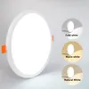 LED AC85-265V Panel Light Round SMD7020 6W 8W 15W 20W Lampada da soffitto con superficie ultrasottile DownLight Dimensione del foro regolabile per illuminazione domestica interna 220V