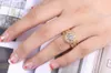 2021 Ankomst Luxury Princess 925 Sterling Silver Wedding Ring Set för Kvinnor Lady Anniversary Gift Smycken Bulk Sälj
