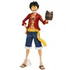 28 cm One Piece Monkey D. Luffy Anime Figure Tre forme di Rufy Star Eyes Eat Meat Sostituibile PVC Action Figure Toy Model Doll X0526