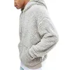 Männer Jungen Winter verdicken Plüsch Langarm Sweatshirt Pullover Kordelzug Hoodie Tops mit Tasche flauschige Känguru-Outwear S-3XL 220114