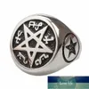 Vintage Mysterious Magic Pentagram Ring Mäns Högkvalitativa Metall Amulet Smycken Fabrikspris Expert Design Kvalitet Senaste Style Original Status