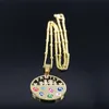 Pendentif Colliers En Acier Inoxydable Grec Oeil Famille Papa Maman Gilr Garçon Charmes Collier Femmes Or Couleur Islam Bijoux Ojo Turco N5222S01