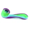 Smoking Pipes 4.6'' Oil Burn Dab Rigs Silicone Hand Pipe with Glass Bowl Portbale Heat Resistant